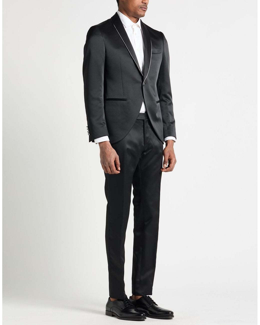 Luigi Bianchi Black Suit Polyester, Viscose for men