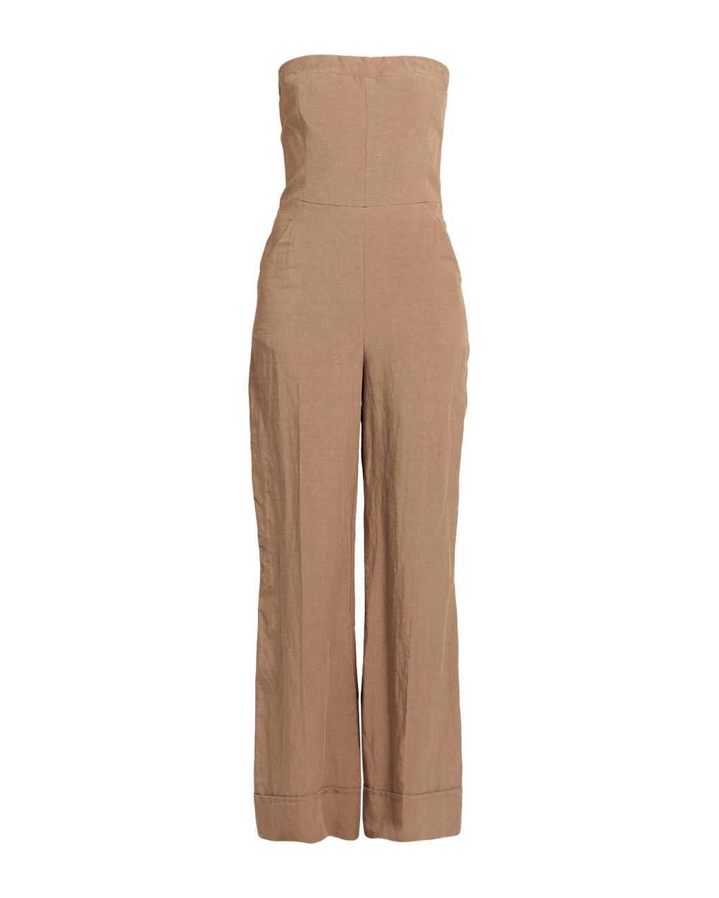 Kaos Natural Camel Jumpsuit Viscose, Linen