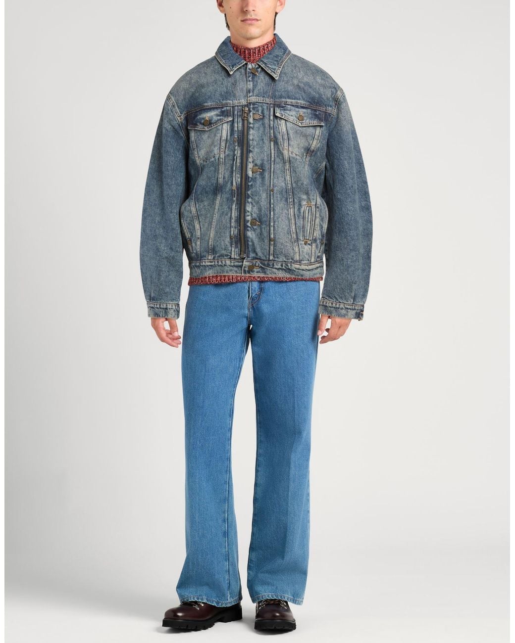 Guess Blue Denim Outerwear Cotton, Hemp for men