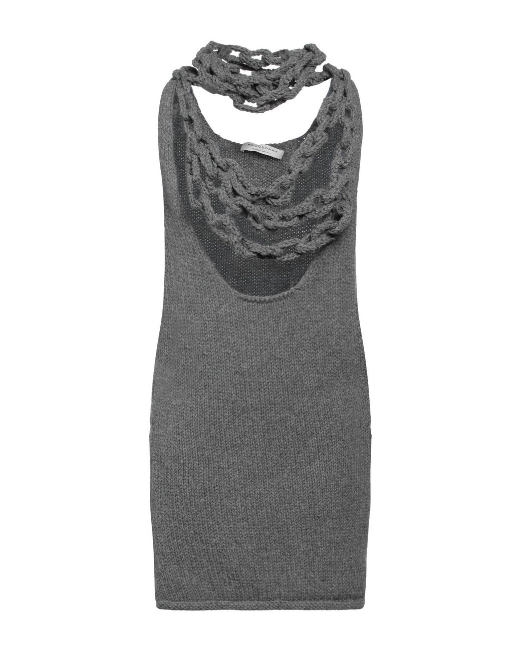Philosophy Di Lorenzo Serafini Gray Top Virgin Wool, Polyamide, Elastane