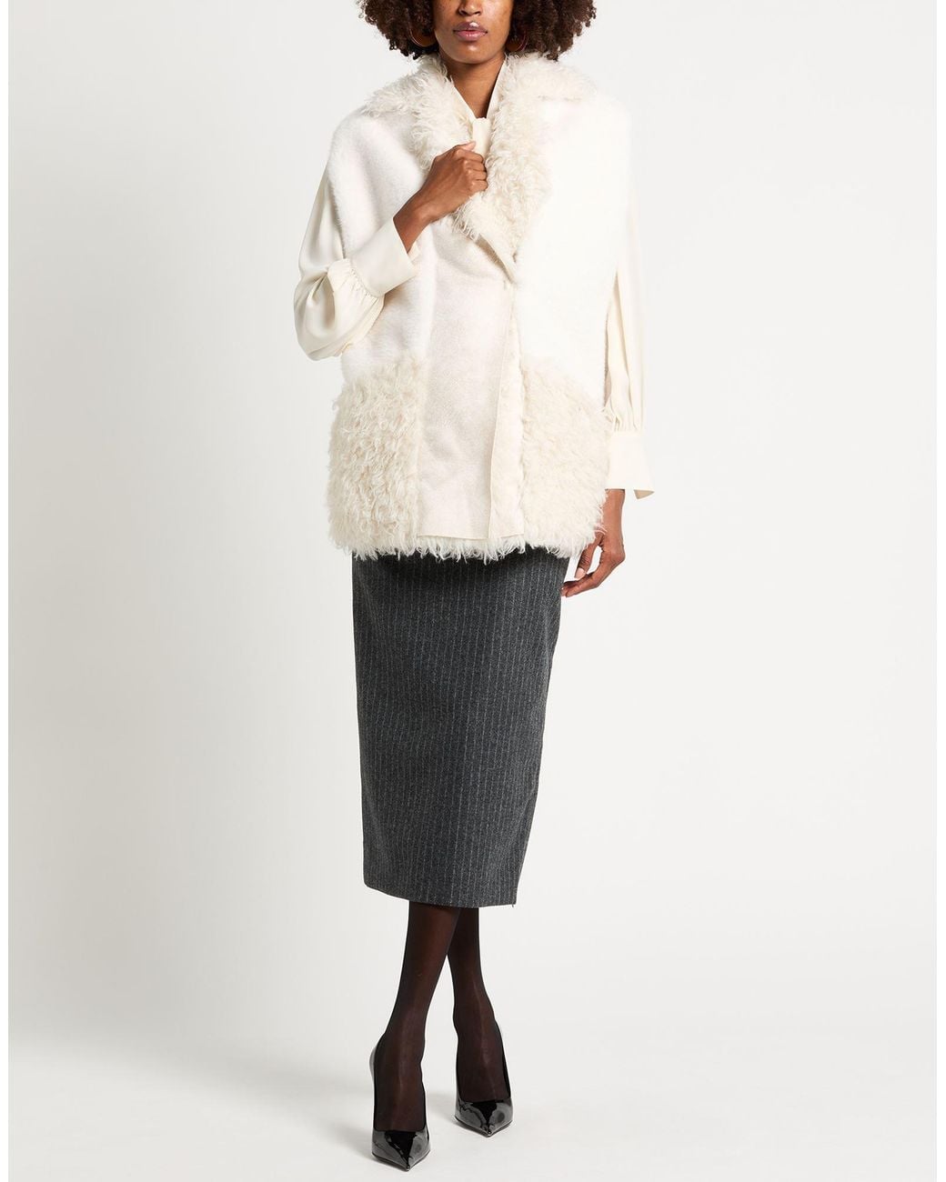 Lou Andrea White Shearling & Teddy
