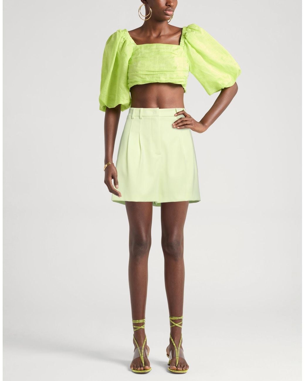 Patrizia Pepe Yellow Shorts & Bermuda Shorts Polyester, Elastane