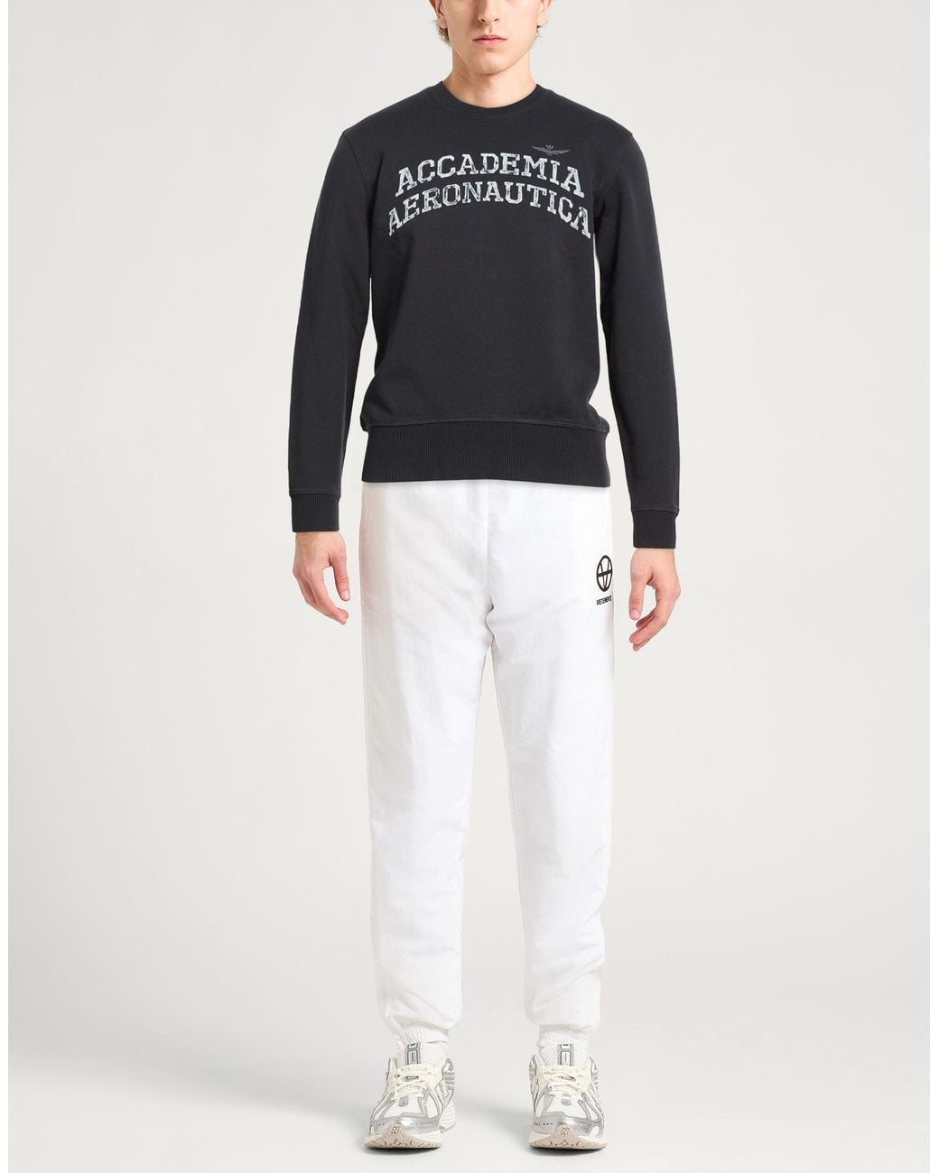 Aeronautica Militare Black Charcoal Sweatshirt Cotton for men
