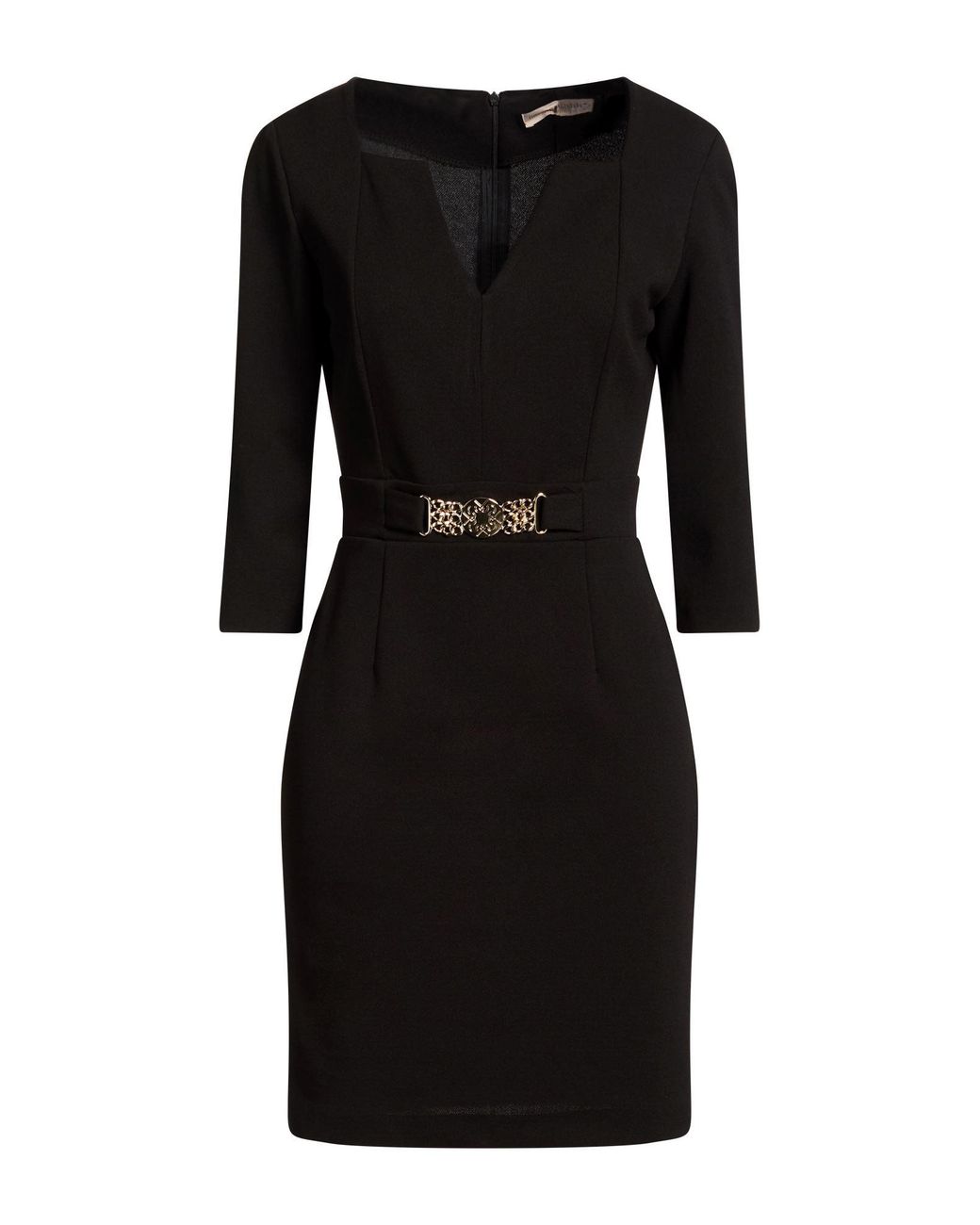 Rinascimento Black Mini Dress Polyester, Elastane