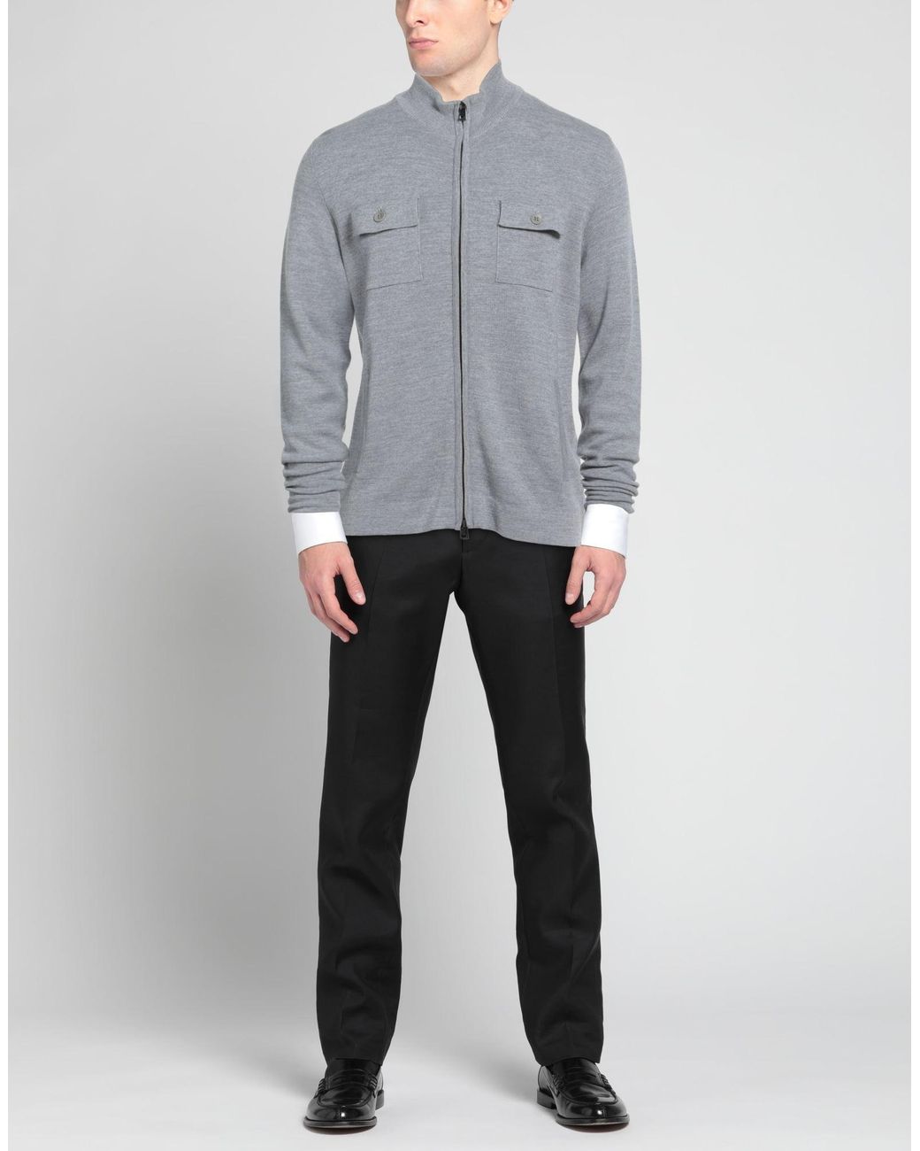 Jeordie's Blue Cardigan Merino Wool, Acrylic for men