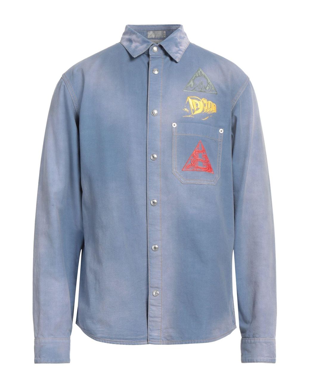 Dior Blue Denim Shirt Cotton, Polyester for men