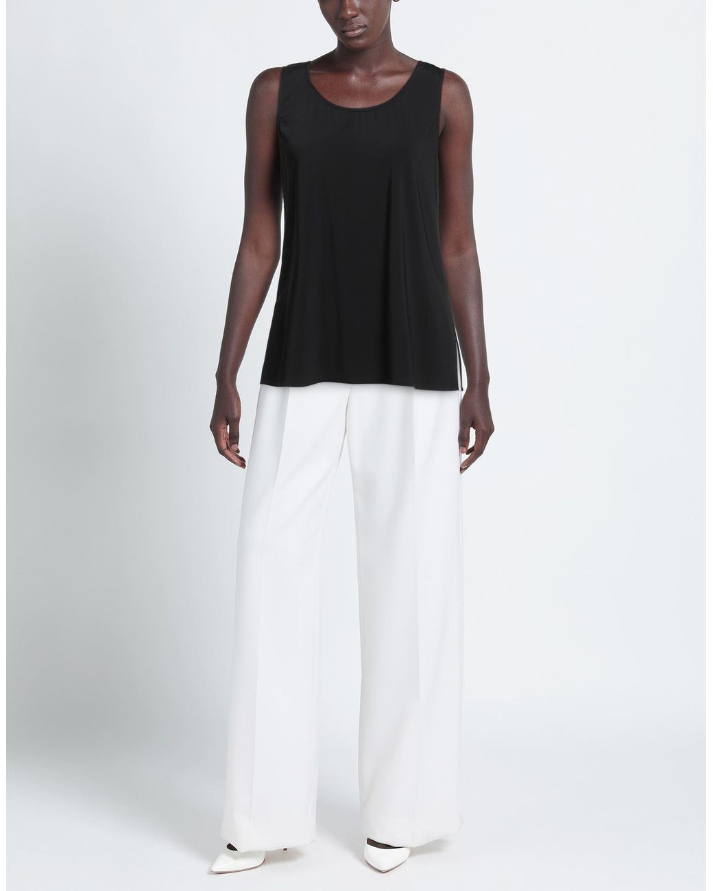 1 One Black Tank Top Viscose, Elastane
