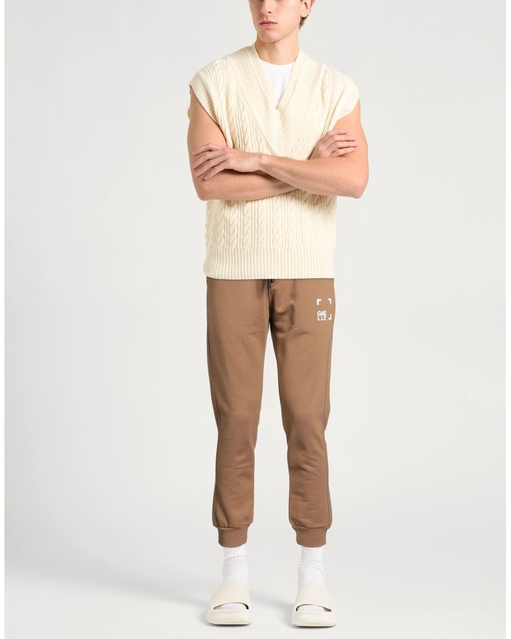 Gaelle Paris Natural Camel Pants Cotton for men