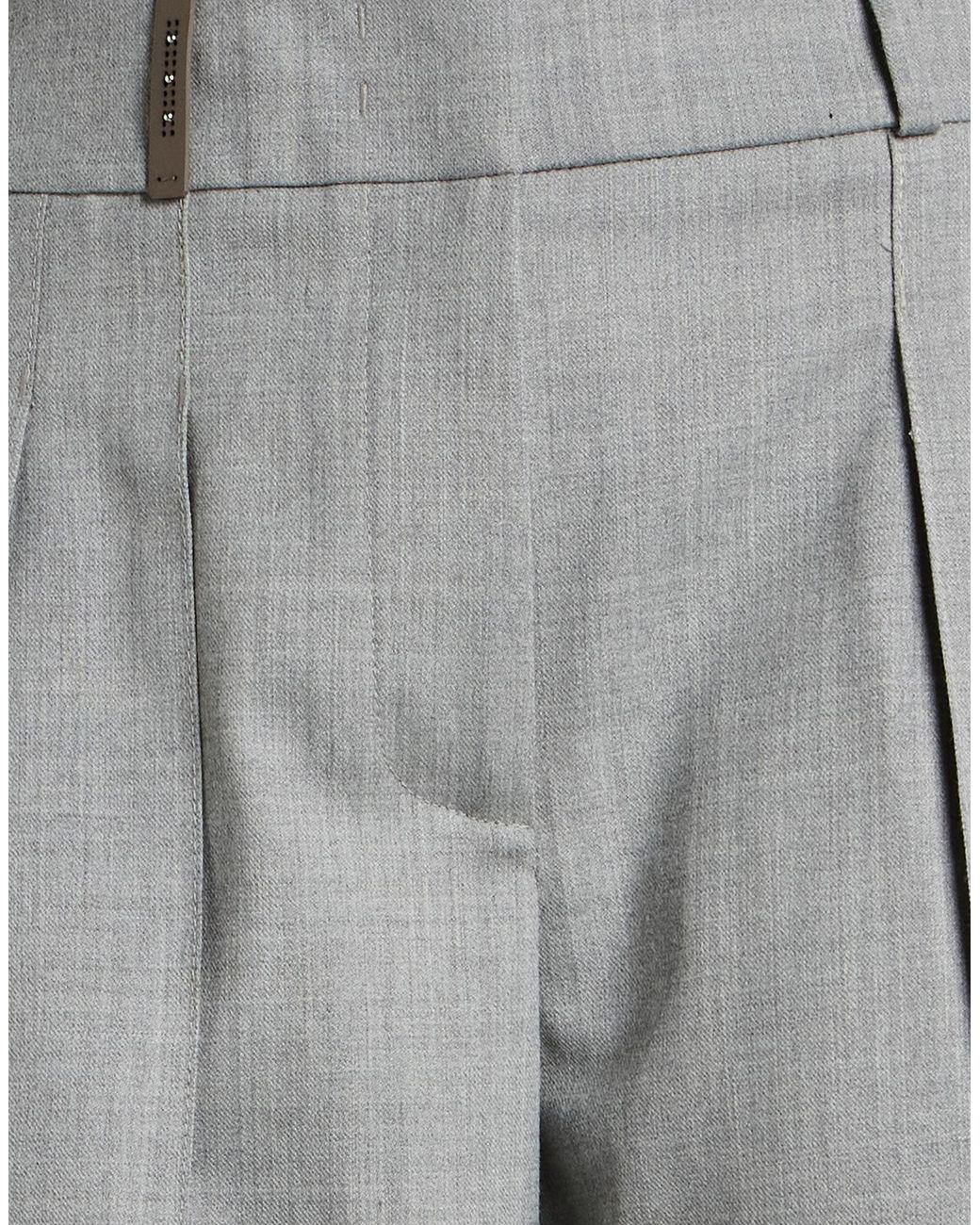 Peserico Gray Pants Wool, Polyester, Elastane