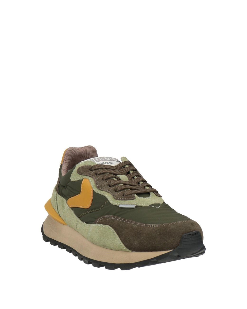 Voile Blanche Green Dark Sneakers Leather, Textile Fibers for men