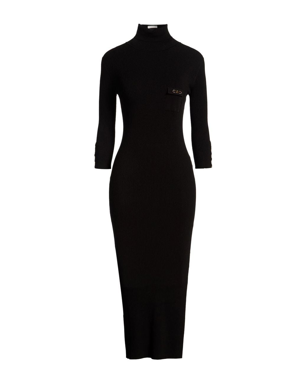 Elisabetta Franchi Black Midi Dresses