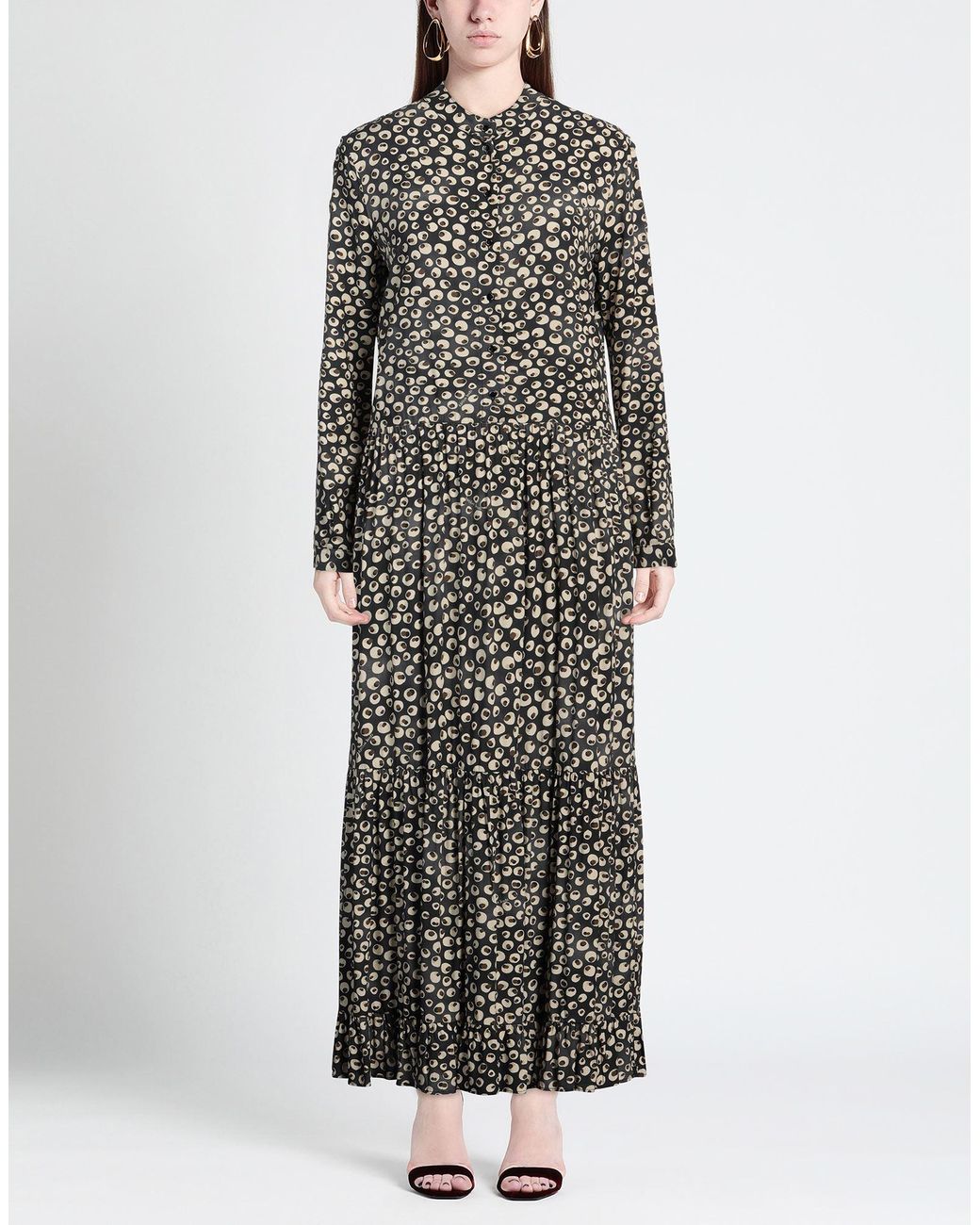 ALESSIA SANTI Gray Lead Maxi Dress Viscose