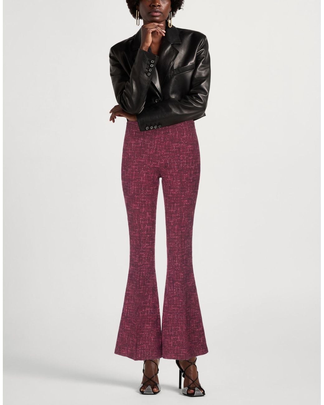 La Petite Robe Di Chiara Boni Purple Burgundy Pants Polyamide, Elastane