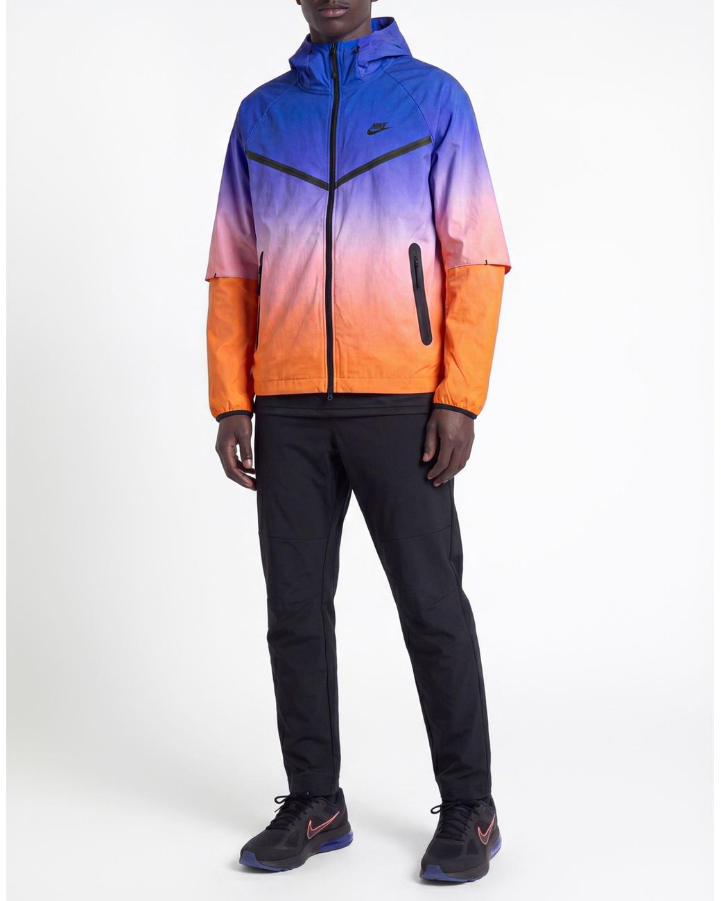 Nike Blue Jacket Nylon, Elastane for men