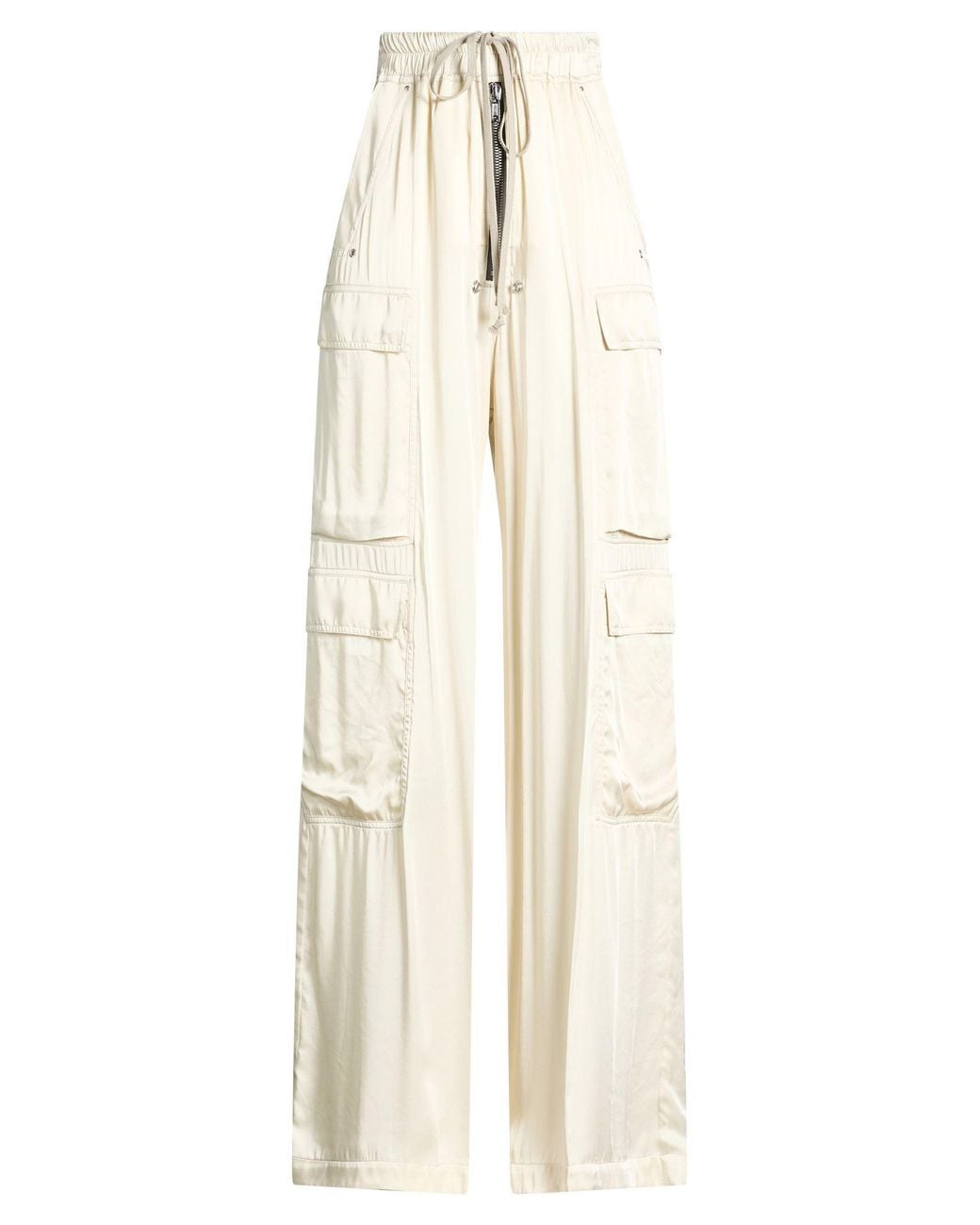 Rick Owens Natural Ivory Pants Acetate, Viscose