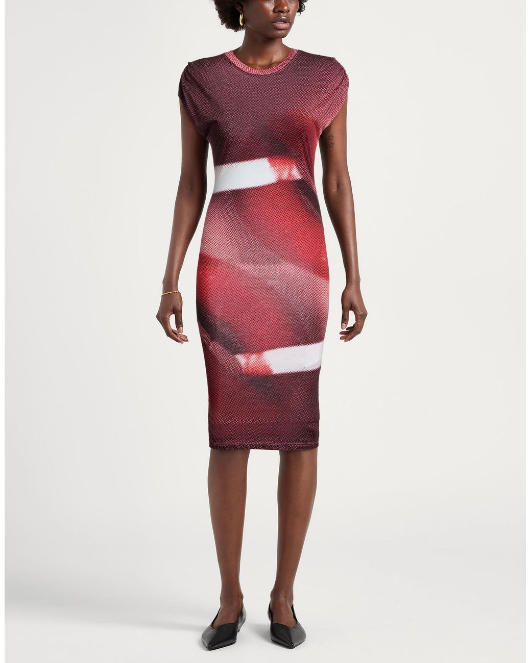 Zadig & Voltaire Red Midi Dress Cotton, Modal