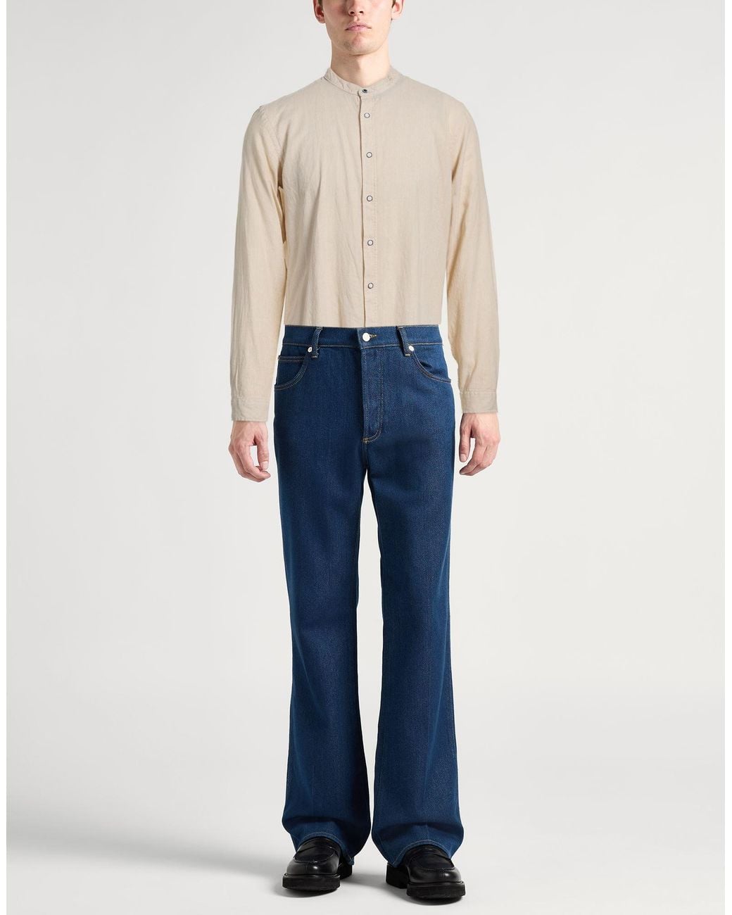 Baldinini Natural Shirt Rayon, Linen for men