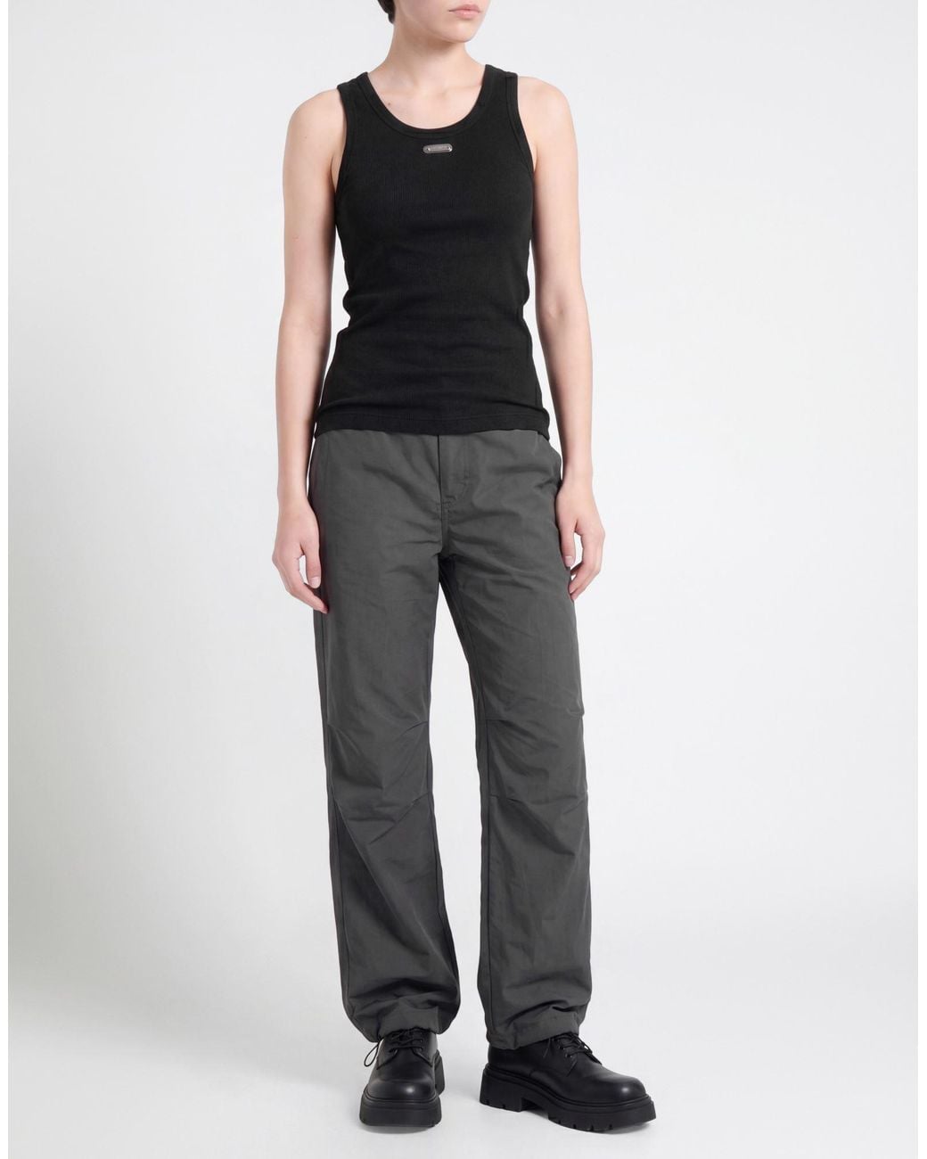 McQueen Black Tank Top Cotton, Elastane