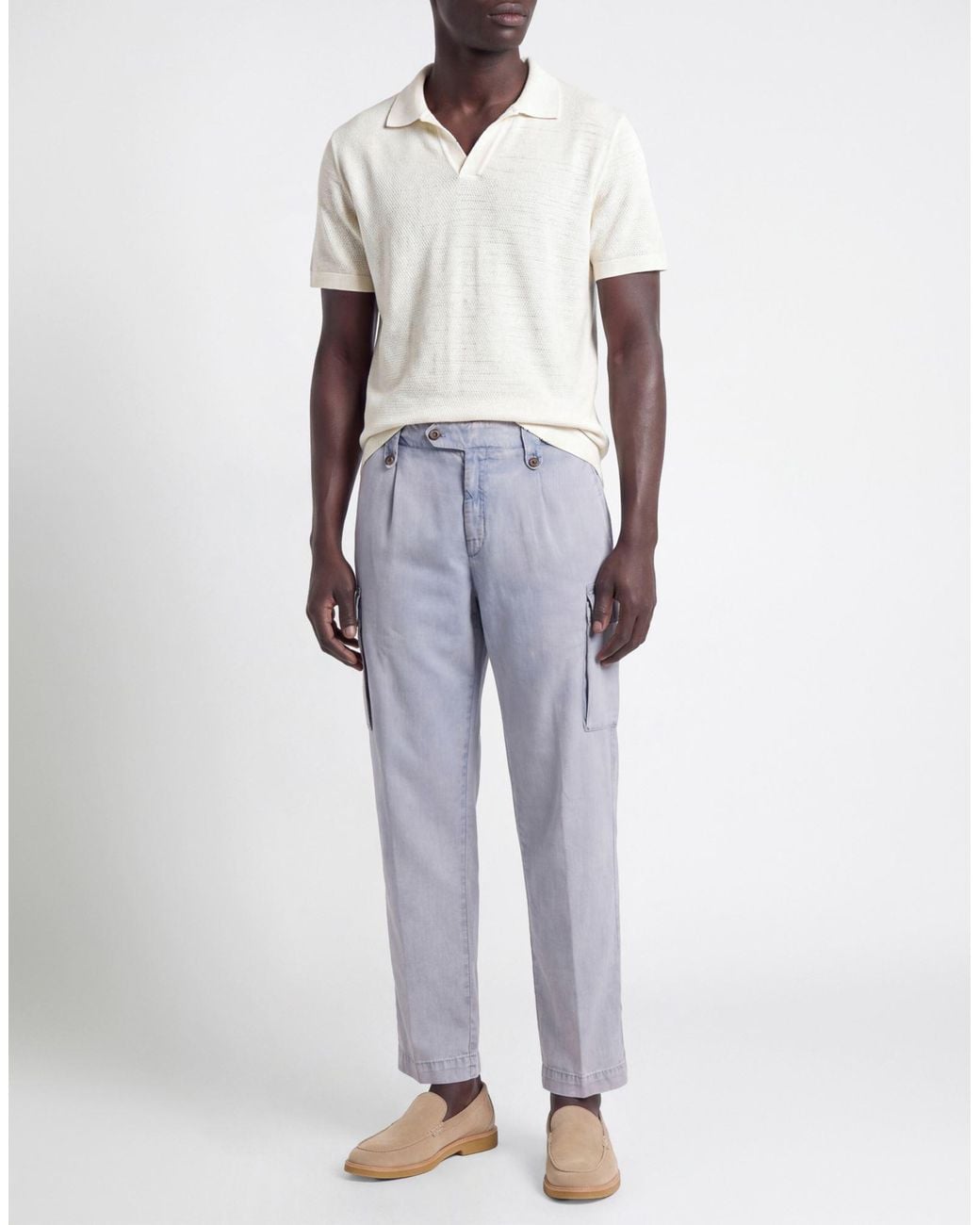 Myths Blue Pants Cotton, Linen, Elastane for men