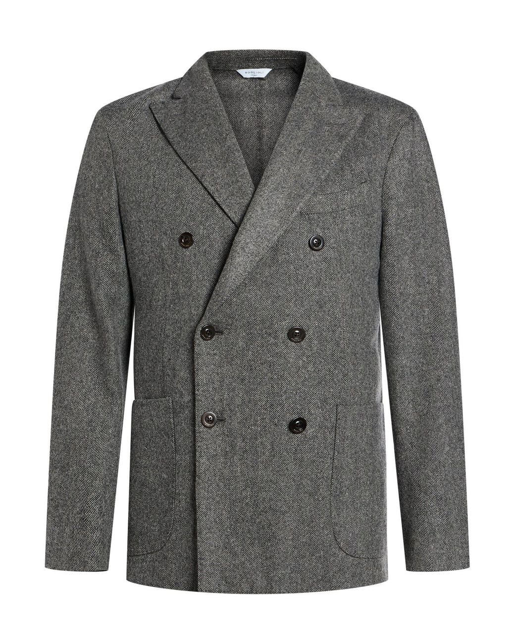 Boglioli Gray Blazer Wool, Polyamide for men