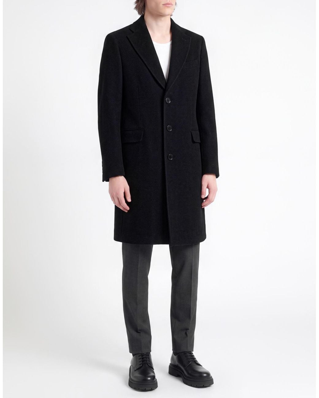 Tombolini Black Coat Wool for men