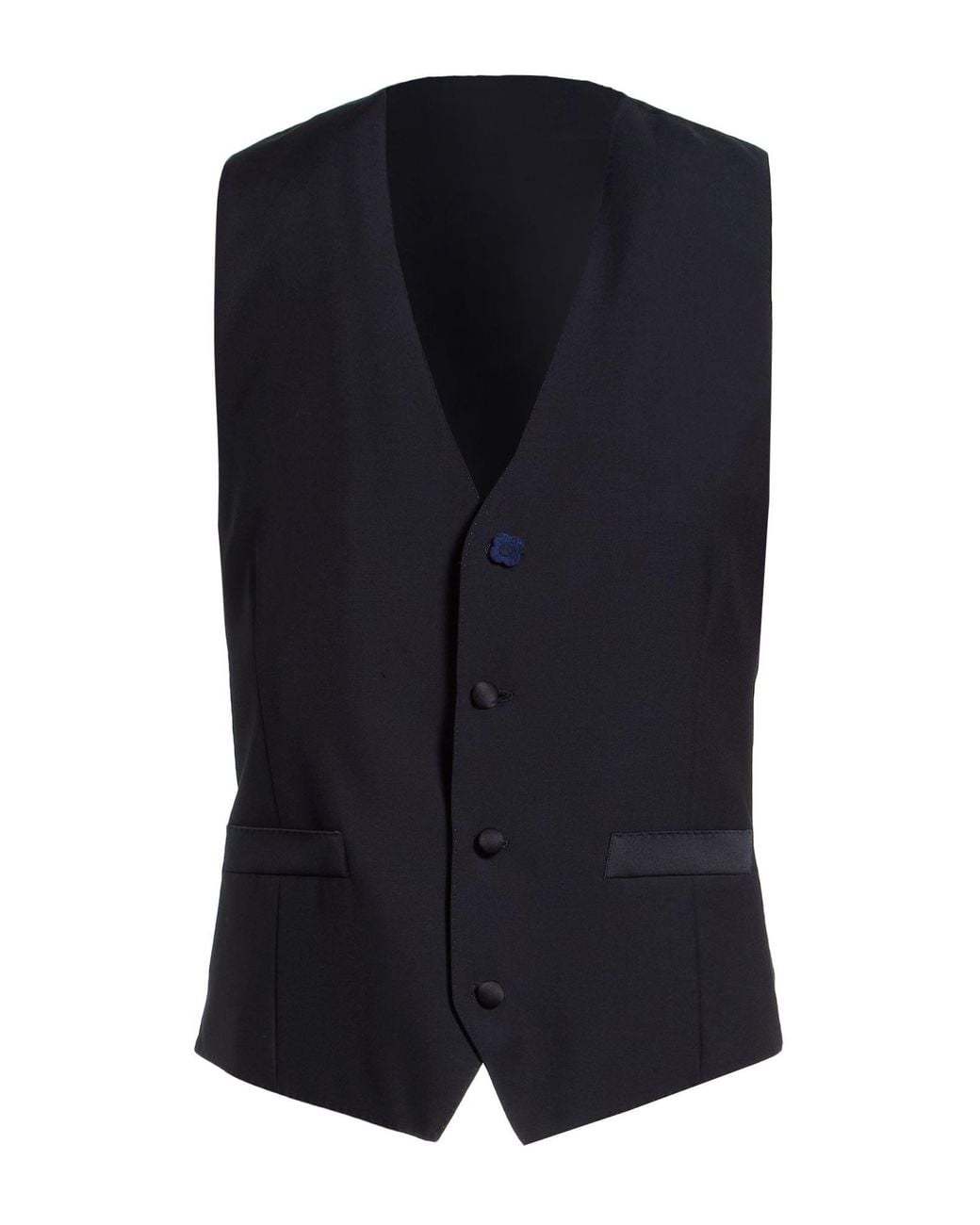 Lardini Blue Midnight Tailored Vest Wool for men