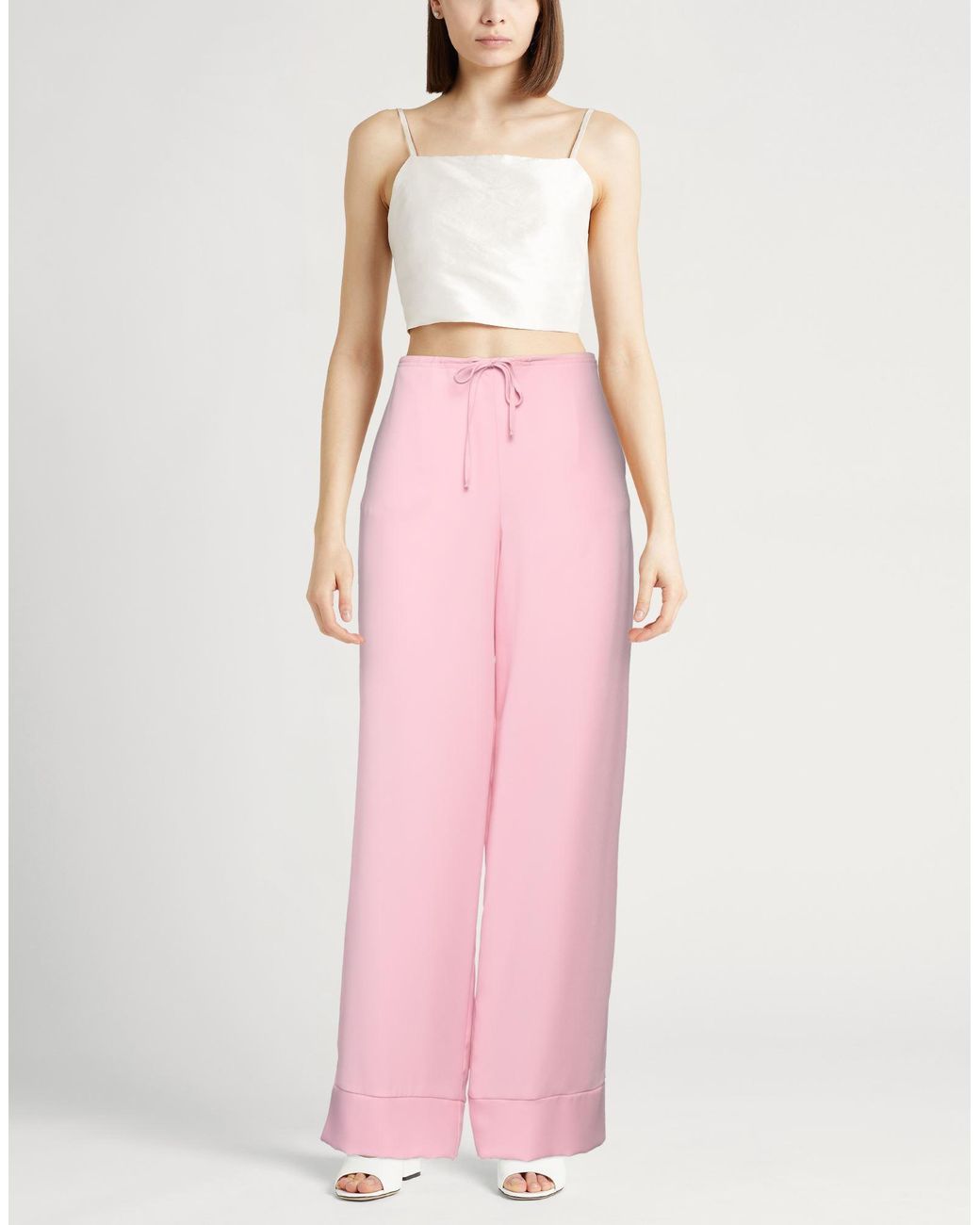 .., merci italia Pink Pants Polyester, Viscose