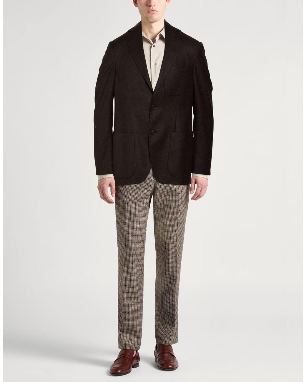 Caruso Black Dark Blazer Wool for men