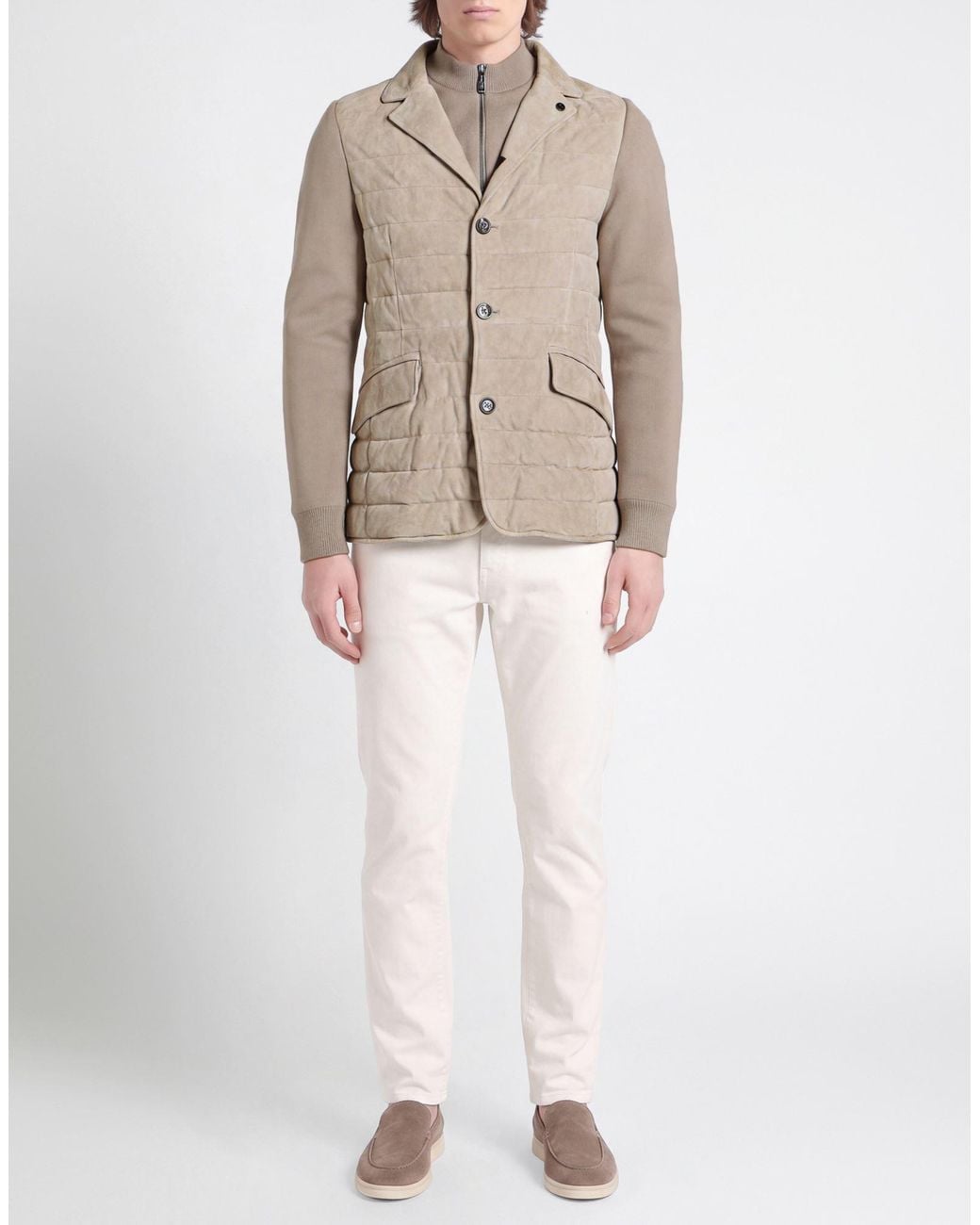 Moorer Natural Jacket Cotton, Elastane for men