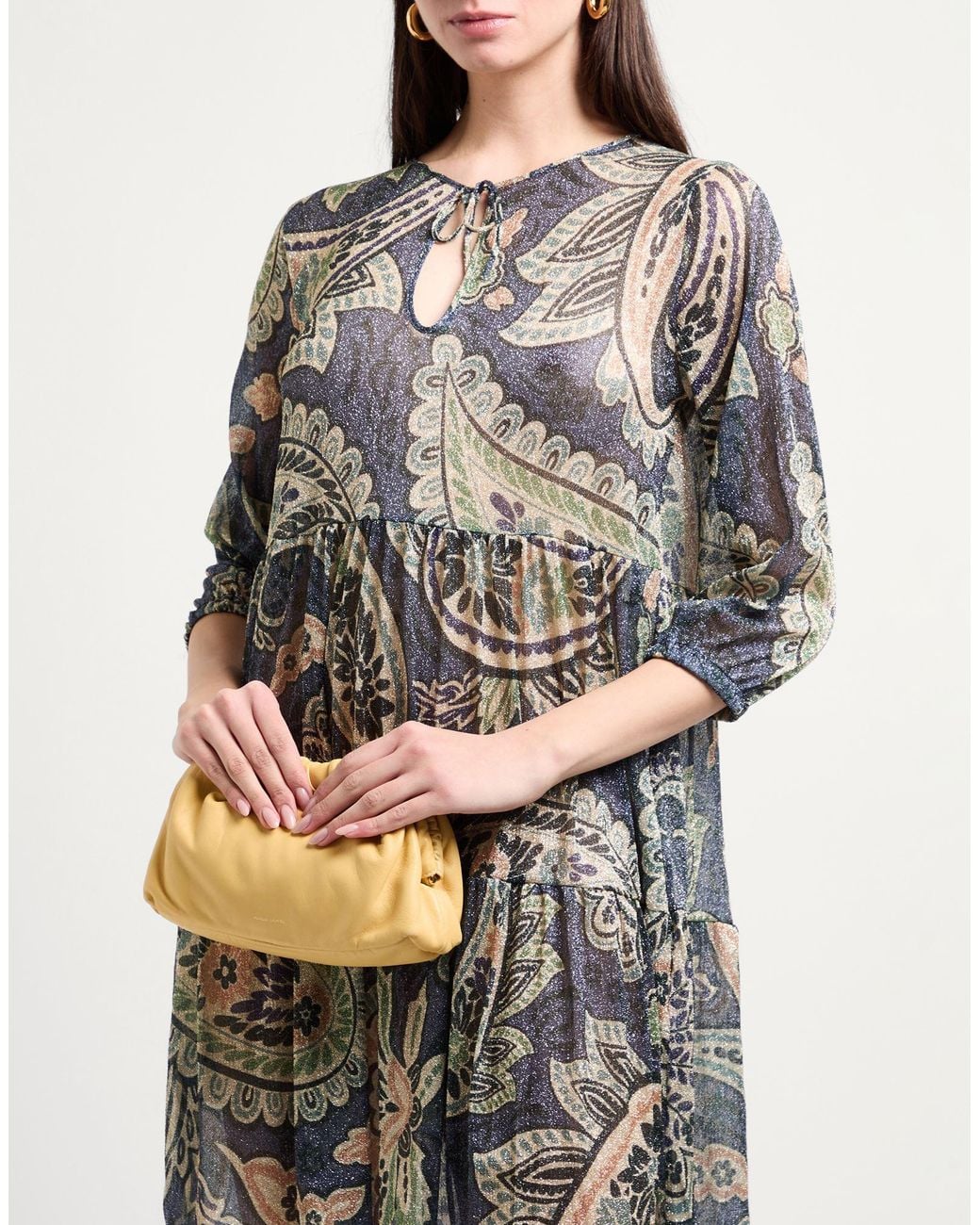 Siyu Gray Mini Dress Polyester, Polyamide