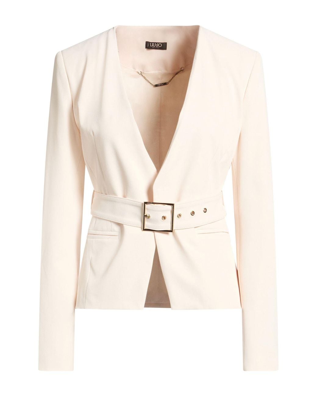 Liu Jo Natural Cream Jacket Polyester, Elastane