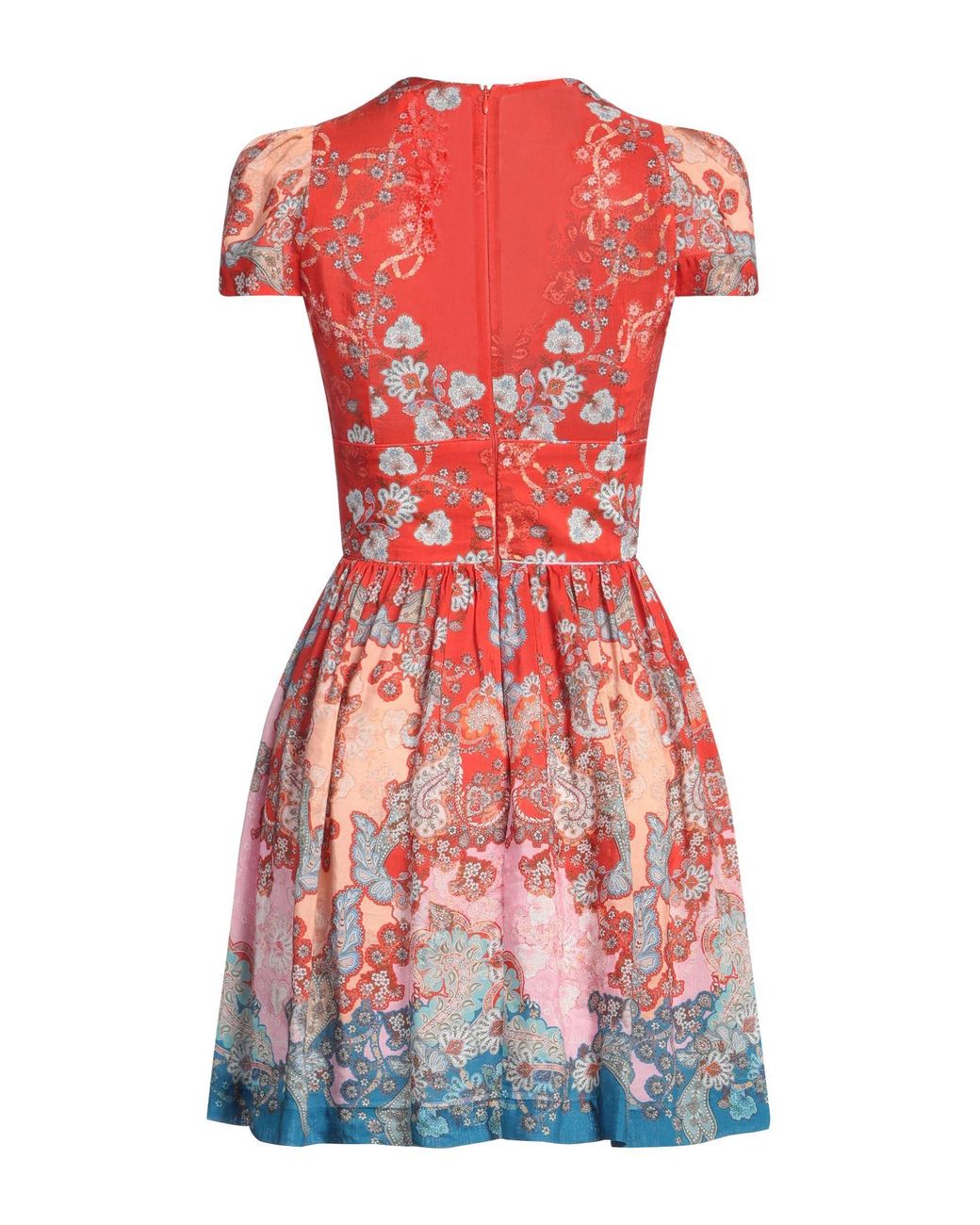 Sandro Red Mini Dress Viscose, Linen