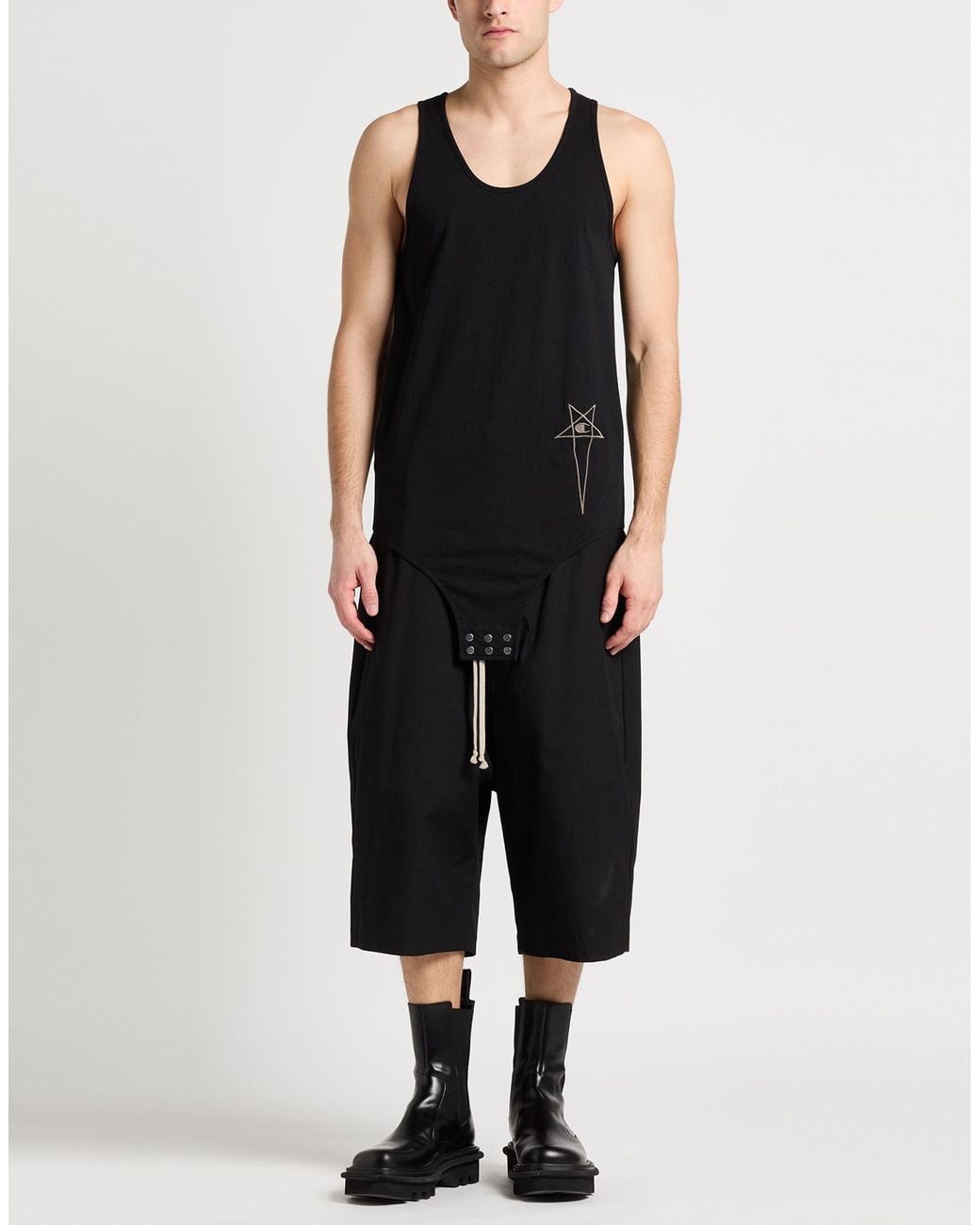 Rick Owens X Champion Black Tank Top Cotton for men