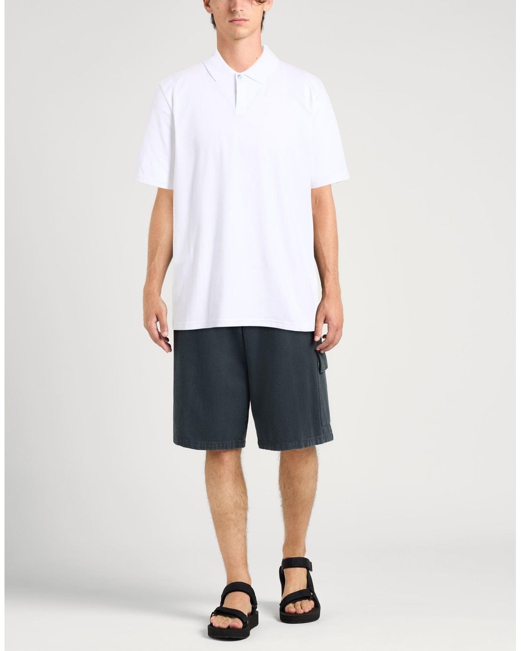 Alpha Studio White Polo Shirt Cotton, Elastane for men
