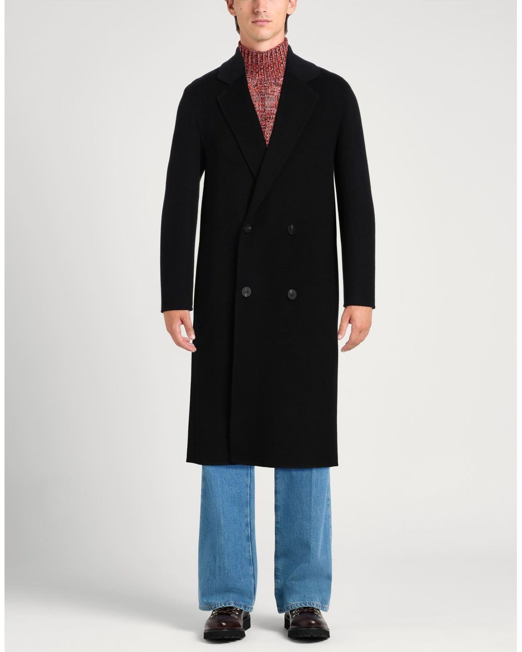 Alpha Studio Black Coat for men