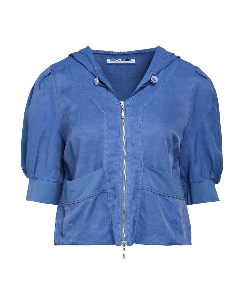 European Culture Blue Sweatshirt Rayon, Viscose, Linen, Cotton, Elastane