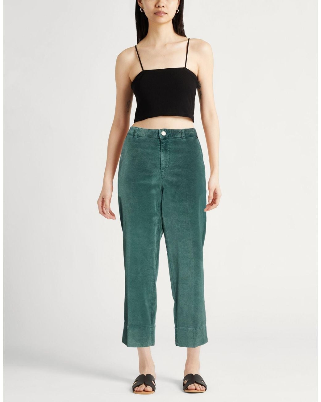 PT Torino Green Pants Cotton, Lyocell, Elastane