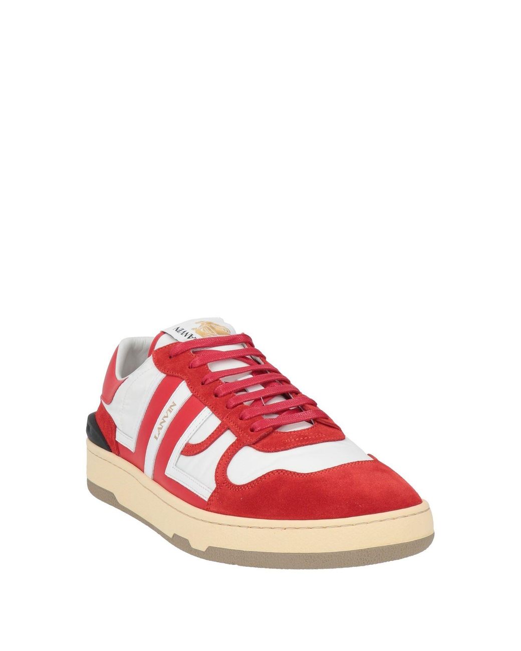 Lanvin Red Sneakers Calfskin, Polyester