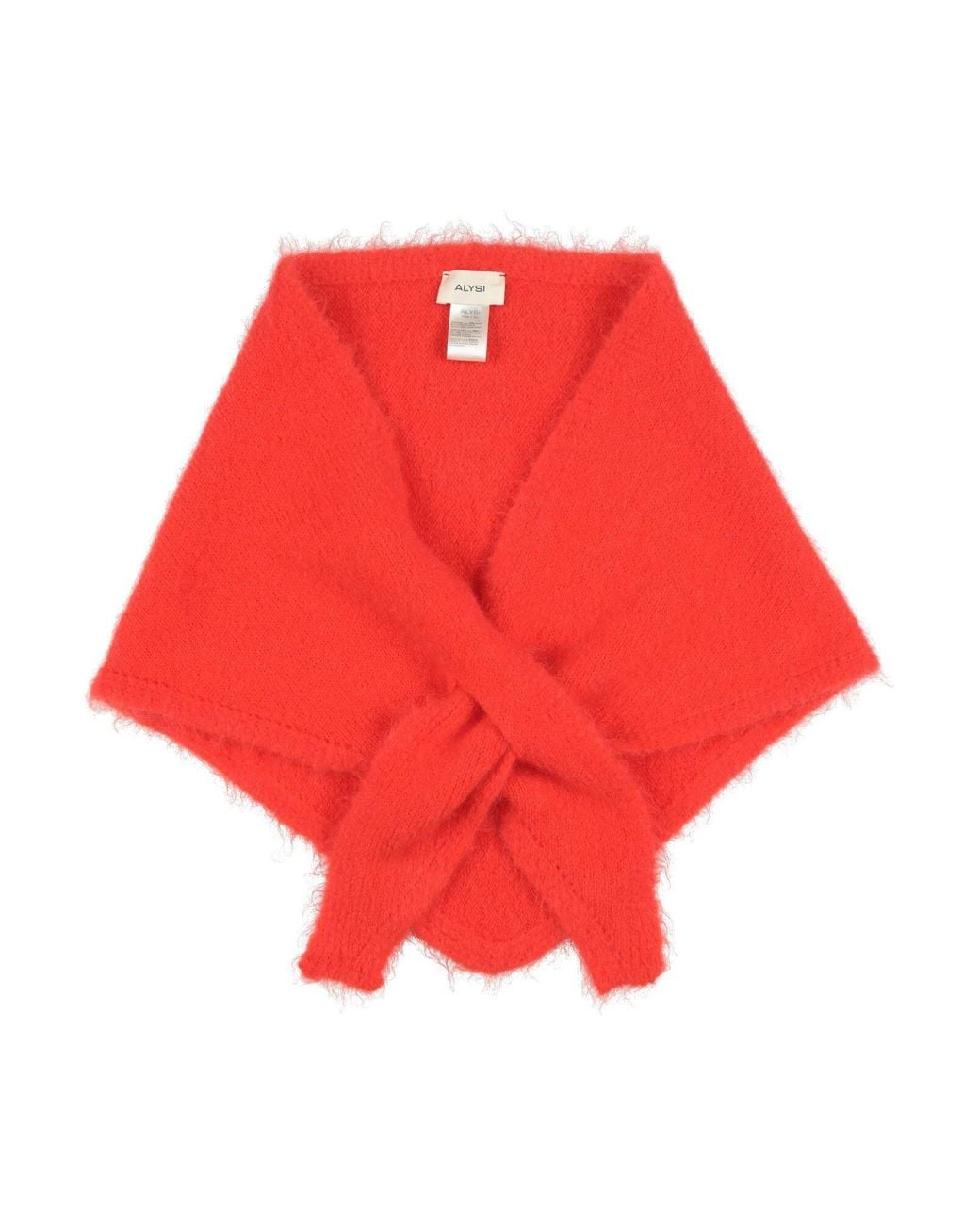 Alysi Red Scarf Mohair Wool, Polyamide, Elastane