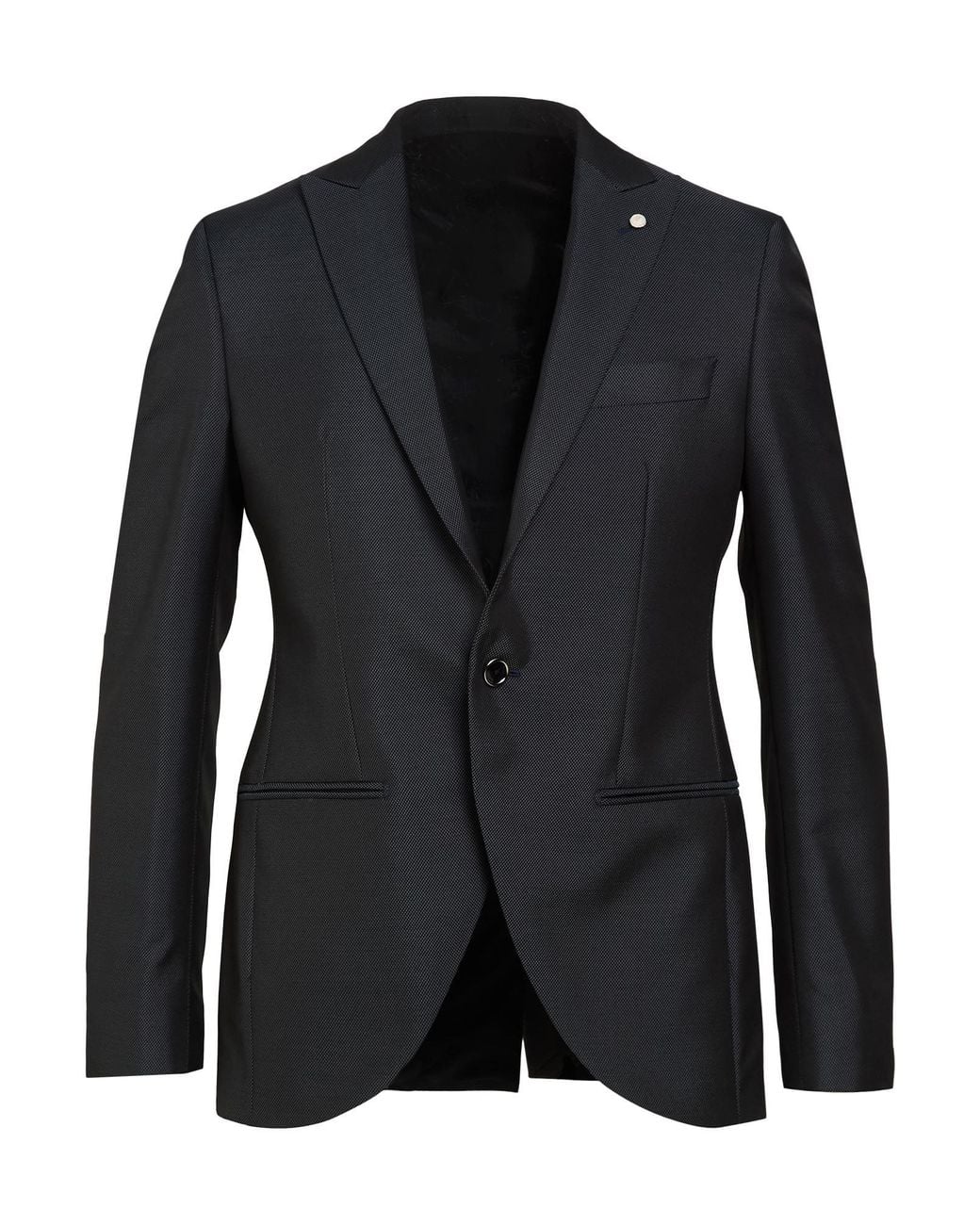 Luigi Bianchi Black Blazer Wool, Polyester for men