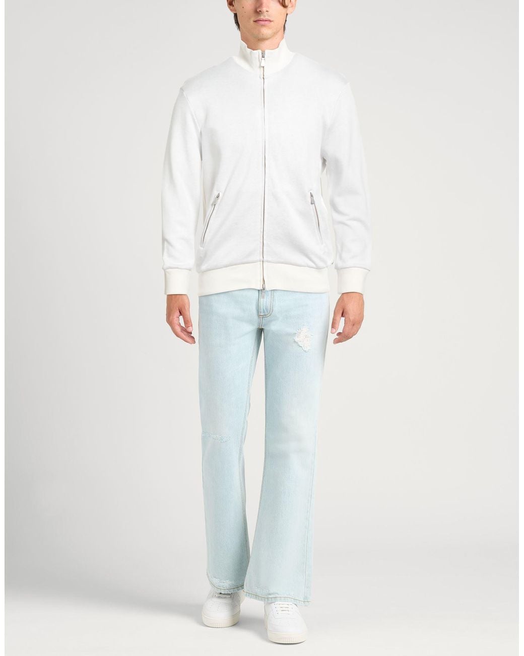 Eleventy White Ivory Sweatshirt Cotton, Polyamide for men