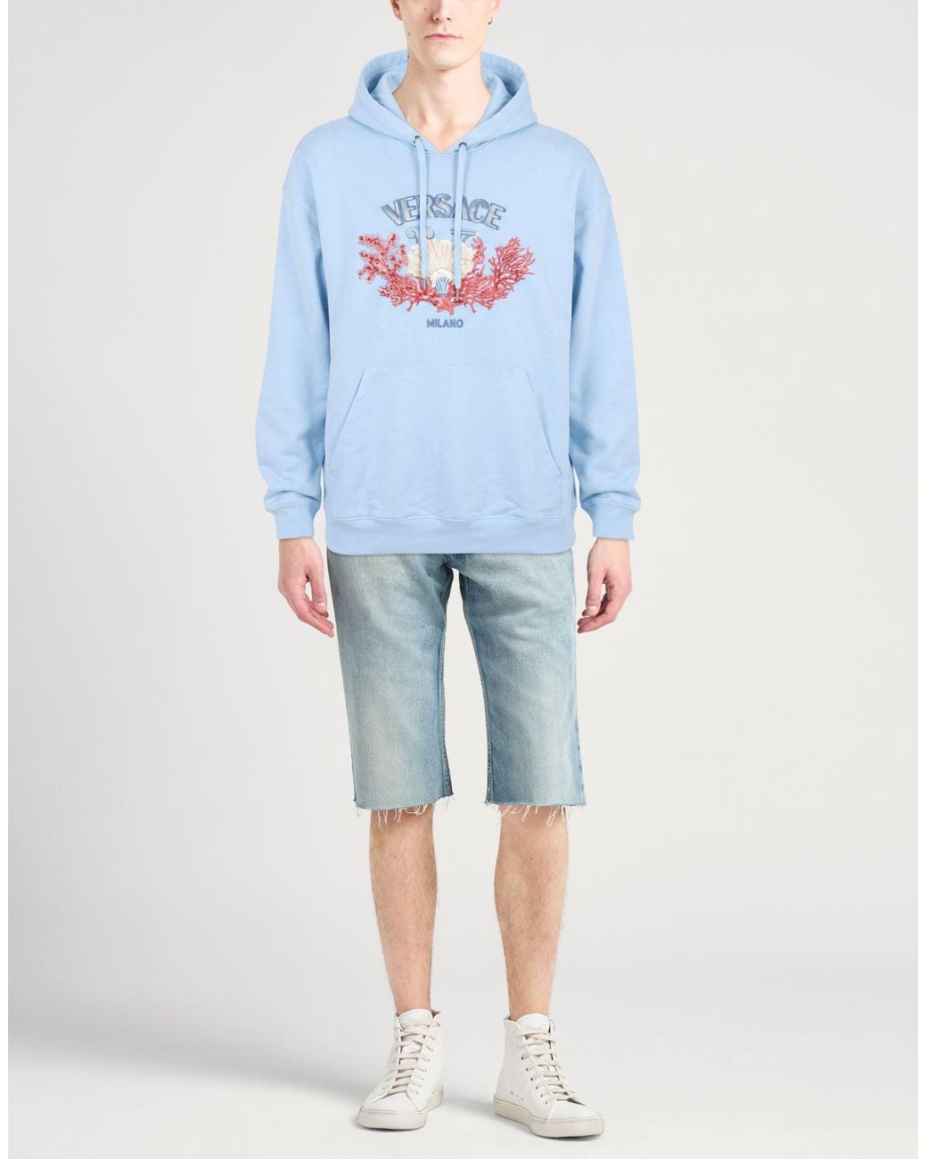 Versace Blue Sky Sweatshirt Cotton for men