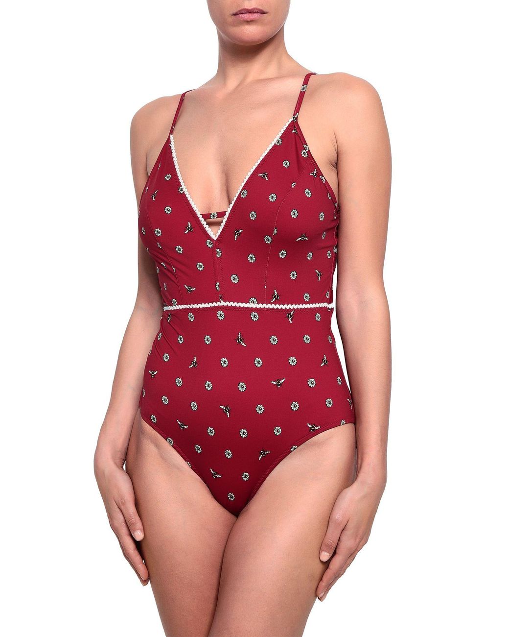 Morgan Lane Synthetic One Piece Swimsuit In Maroon Red Lyst