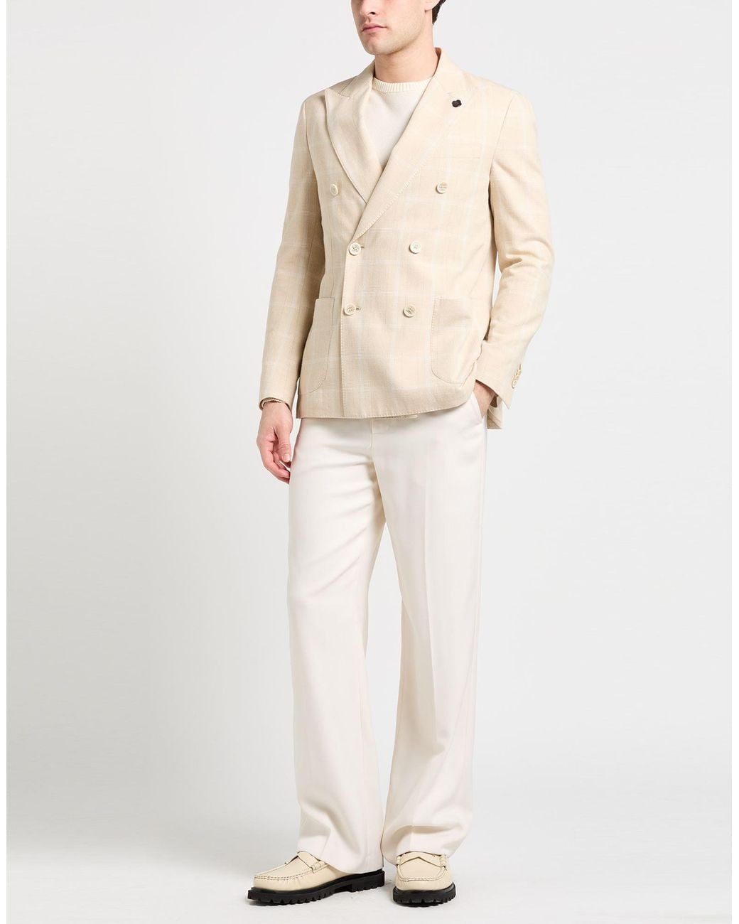 Lardini Natural Blazer Viscose, Cotton for men