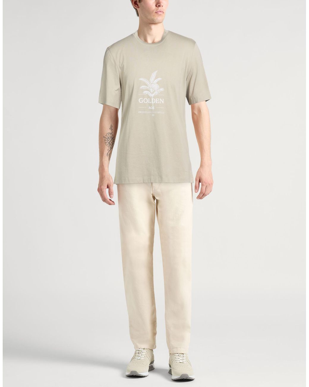 Brunello Cucinelli Natural T-Shirt for men