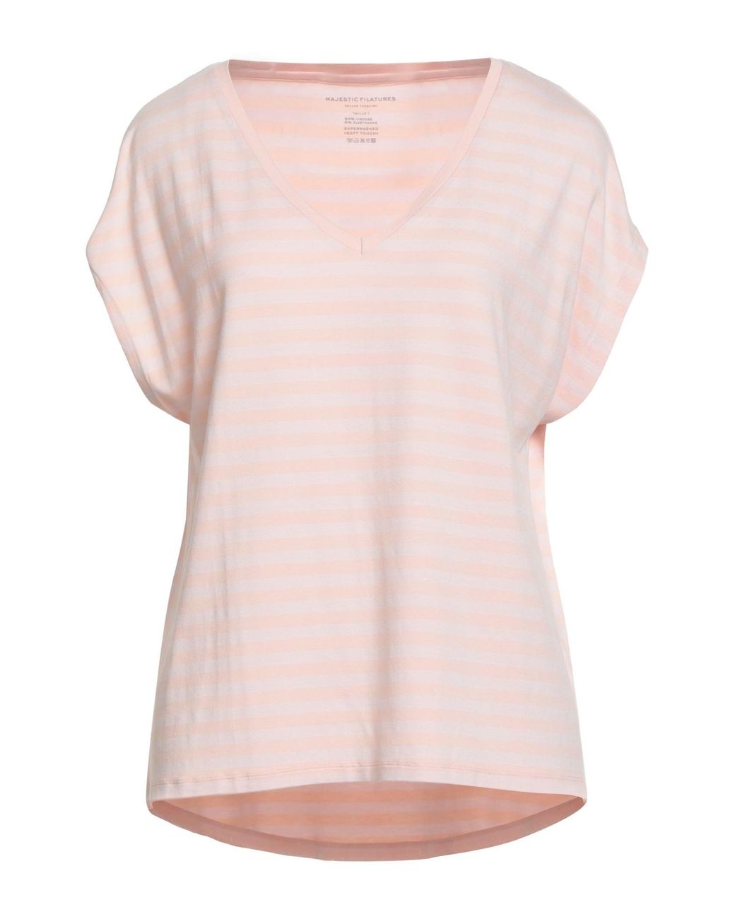 Majestic Filatures Pink T-Shirt Viscose, Elastane