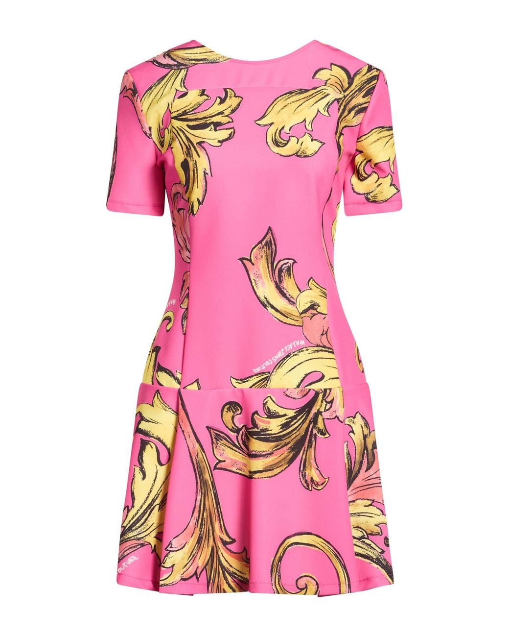 Versace Jeans Couture Pink Mini Dress Polyester, Elastane