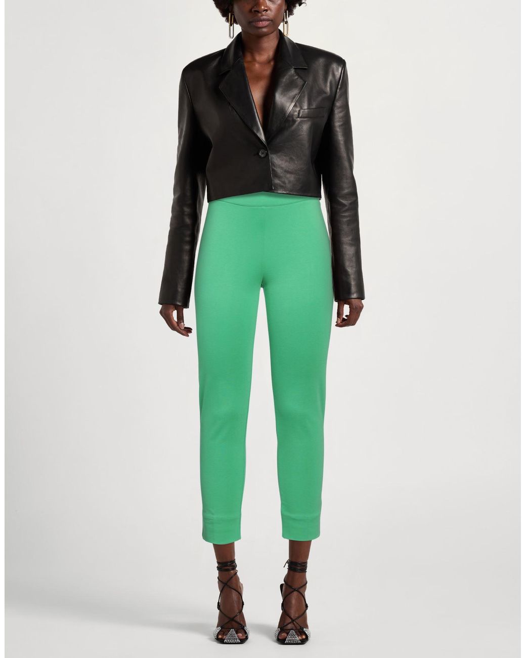 Diana Gallesi Green Pants Viscose, Polyamide, Elastane