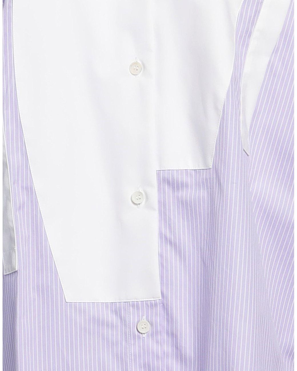 LOEWE - LOEWE ロエベ 23SS Stripped Shirt S540Y05X29 ストライプデザインシャツ パープル　レディース Loewe Asymmetric Stripped Shirt in Purple | Lyst Australia