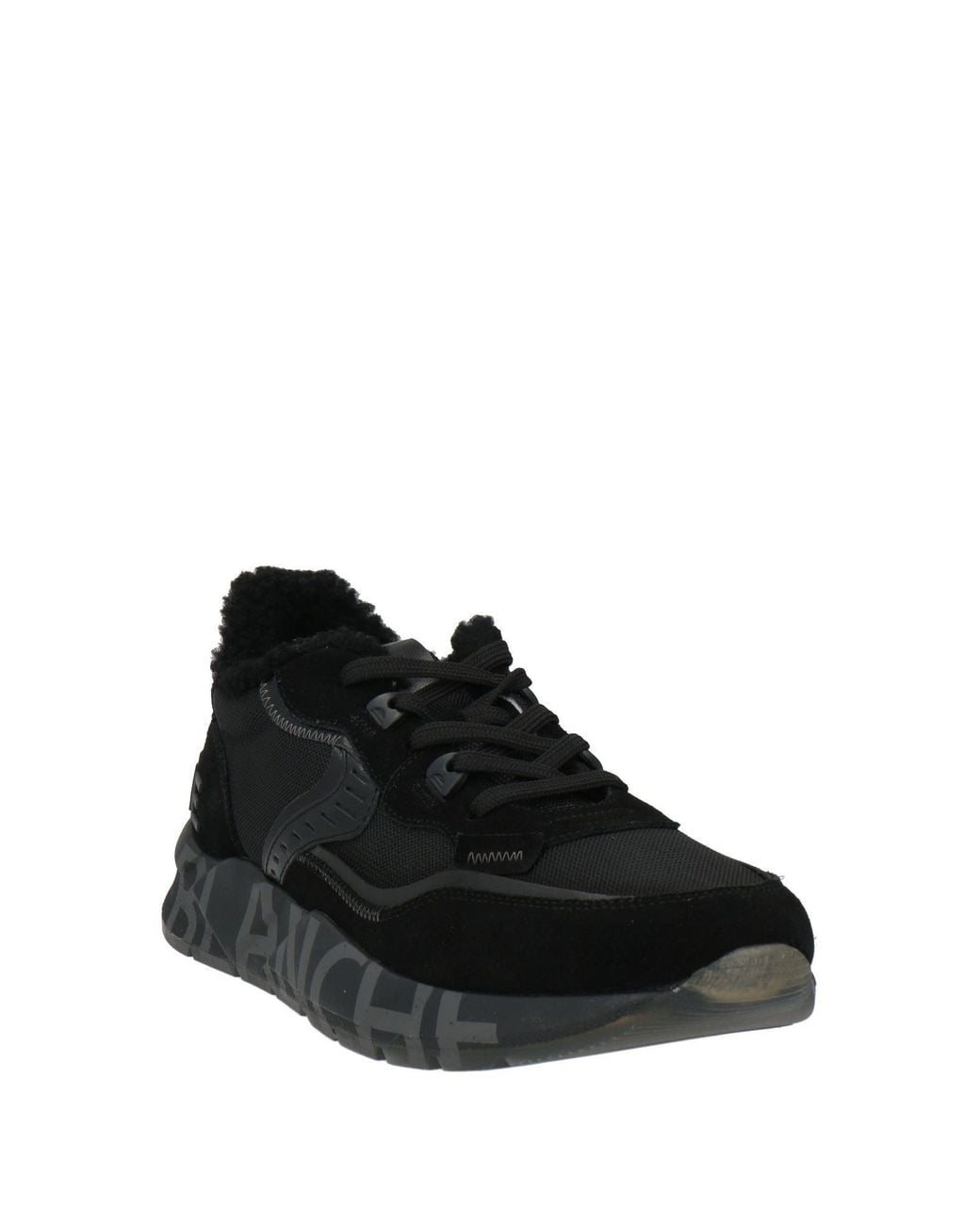 Voile Blanche Black Sneakers Leather, Textile Fibers for men